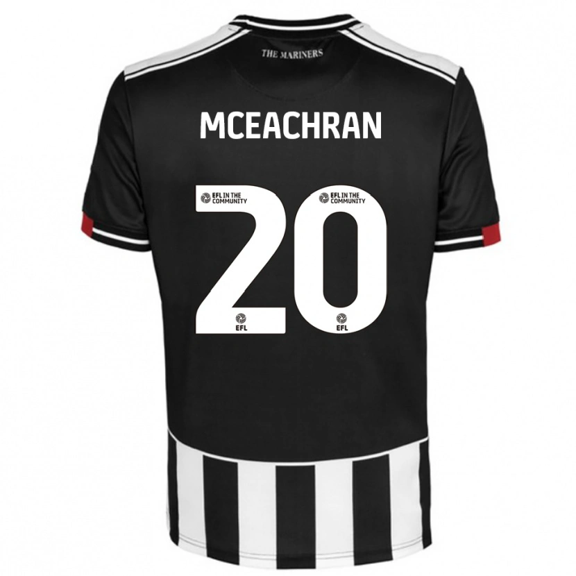 Danxen Uomo Maglia George Mceachran #20 Nero Bianco Rosso Kit Gara Home 2025/26 Maglietta