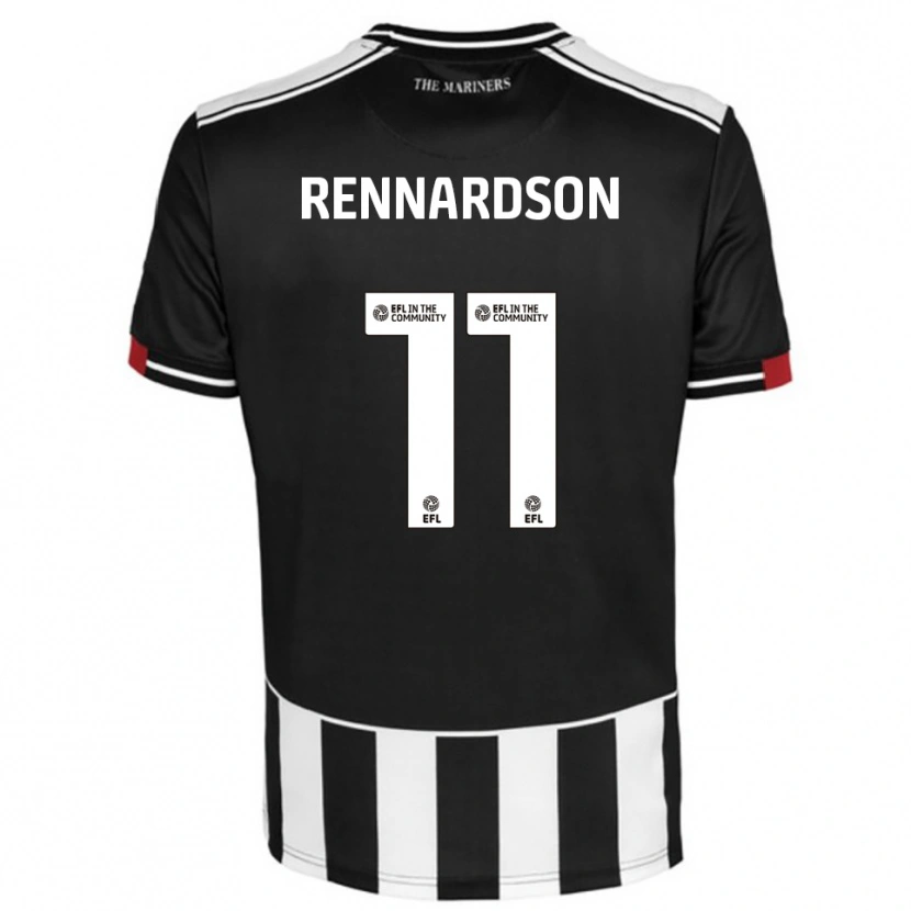Danxen Uomo Maglia Tom Rennardson #11 Nero Bianco Rosso Kit Gara Home 2025/26 Maglietta