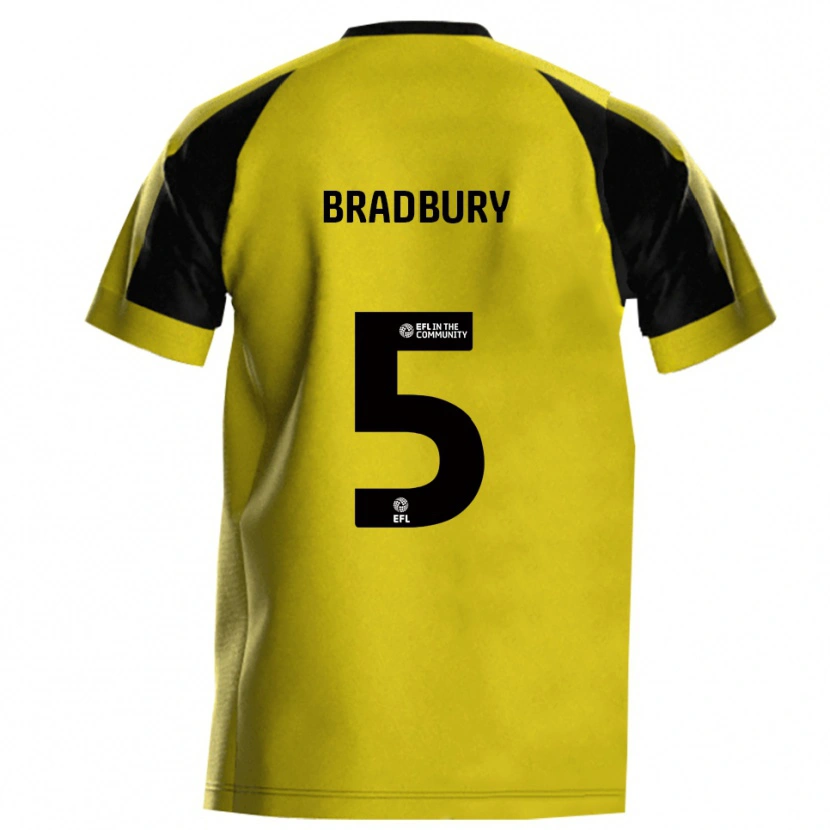 Danxen Uomo Maglia Tom Bradbury #5 Giallo Grigio Kit Gara Home 2025/26 Maglietta