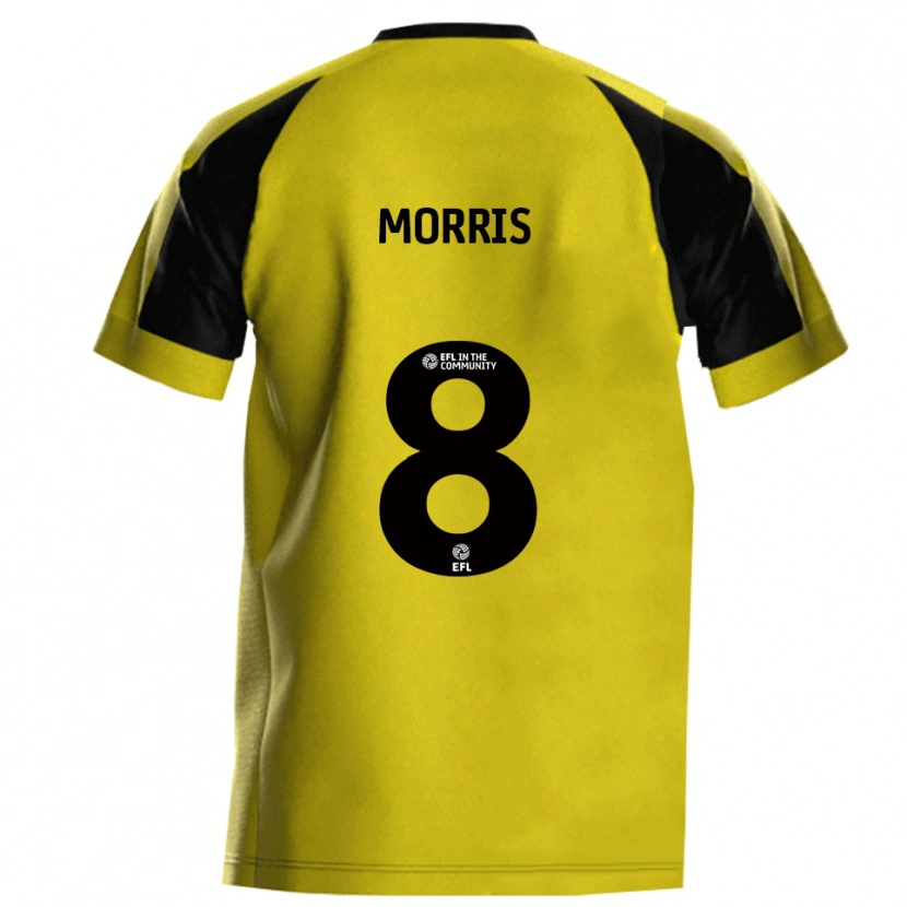 Danxen Uomo Maglia Bryn Morris #8 Giallo Grigio Kit Gara Home 2025/26 Maglietta
