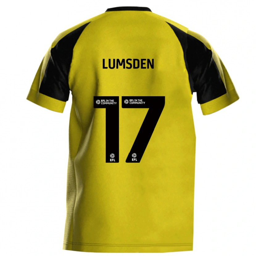Danxen Uomo Maglia Alfie Lumsden #17 Giallo Grigio Kit Gara Home 2025/26 Maglietta