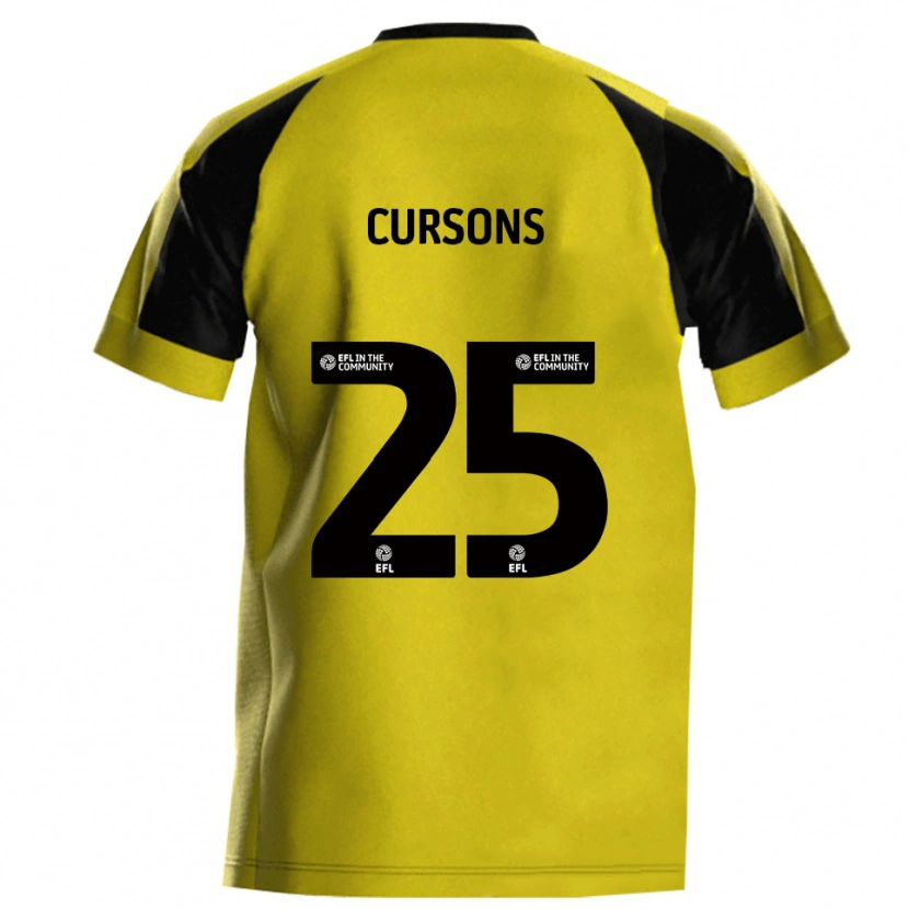 Danxen Uomo Maglia Tom Cursons #25 Giallo Grigio Kit Gara Home 2025/26 Maglietta
