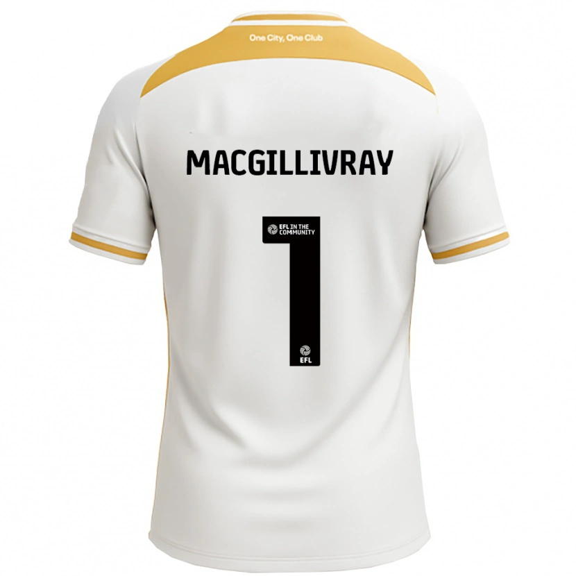 Danxen Uomo Maglia Craig Macgillivray #1 Bianco Oro Kit Gara Home 2025/26 Maglietta