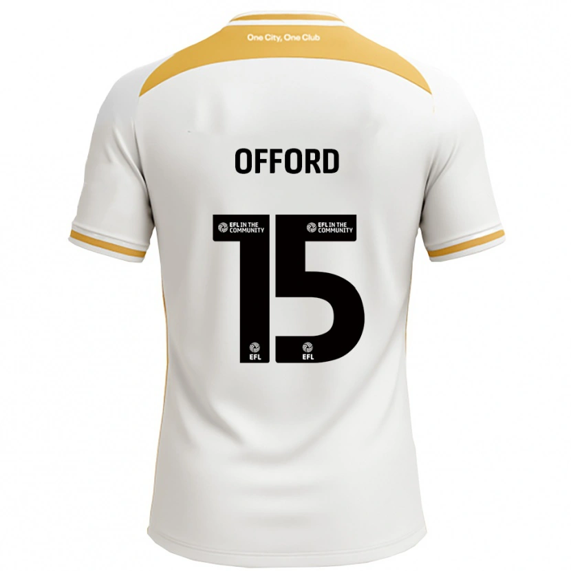 Danxen Uomo Maglia Luke Offord #15 Bianco Oro Kit Gara Home 2025/26 Maglietta