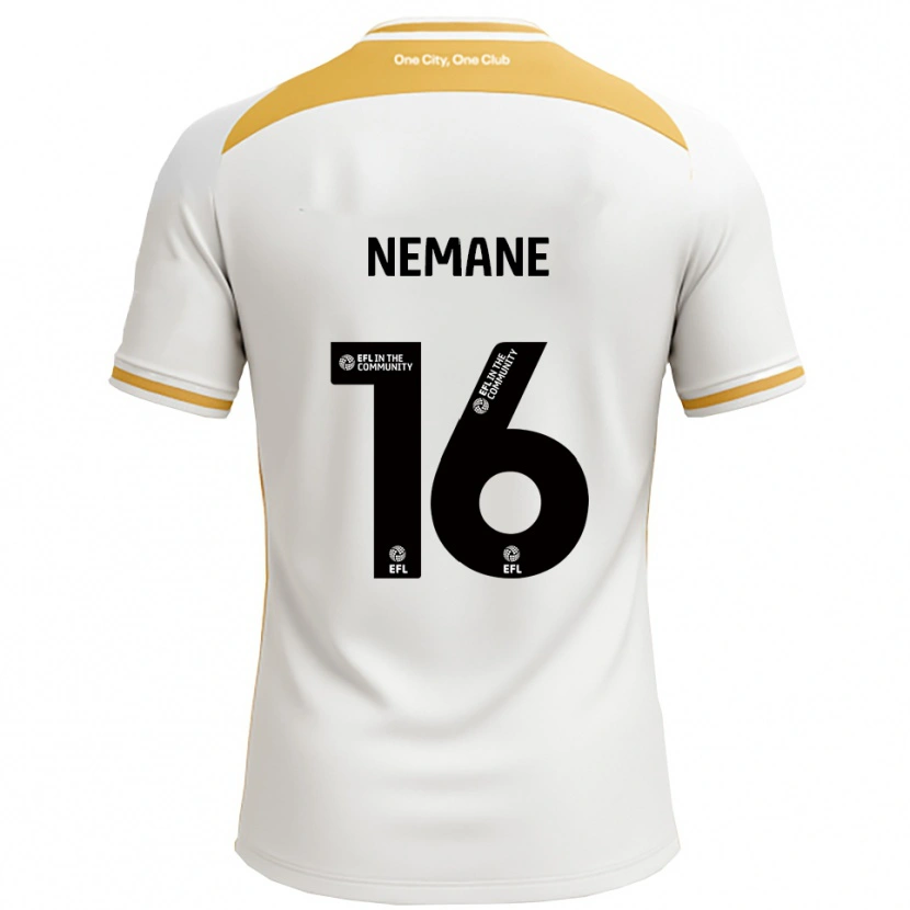 Danxen Uomo Maglia Aaron Nemane #16 Bianco Oro Kit Gara Home 2025/26 Maglietta