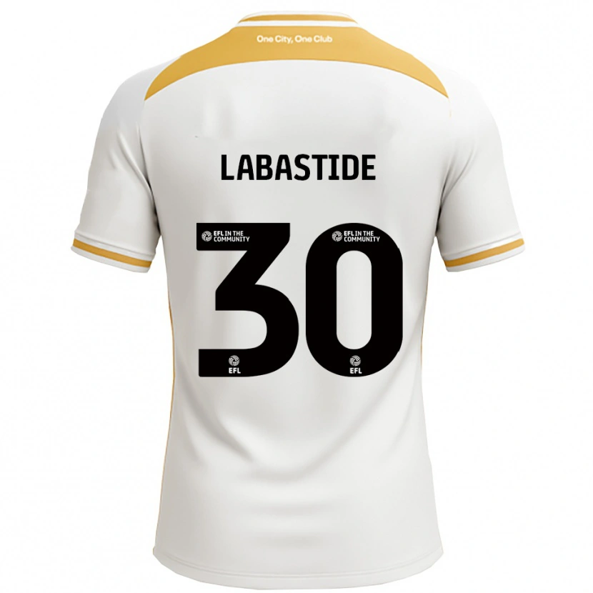Danxen Uomo Maglia Zara Labastide #30 Bianco Oro Kit Gara Home 2025/26 Maglietta