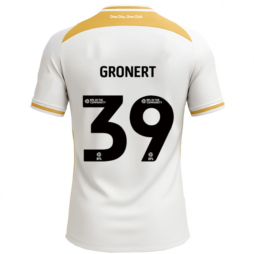 Danxen Uomo Maglia Alex Gronert #39 Bianco Oro Kit Gara Home 2025/26 Maglietta