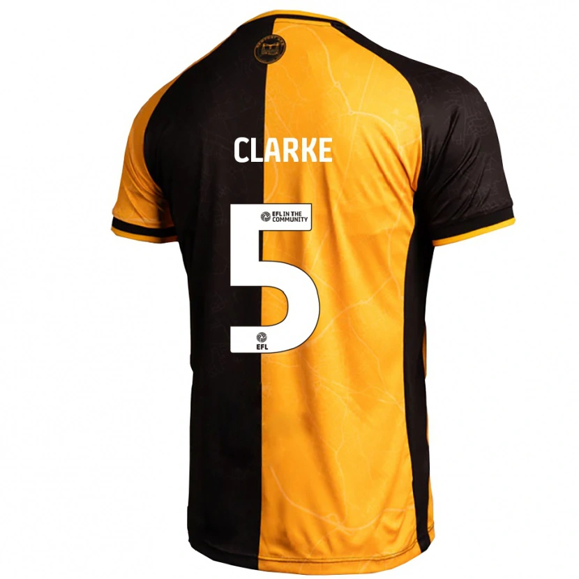 Danxen Uomo Maglia James Clarke #5 Giallo Nero Kit Gara Home 2025/26 Maglietta