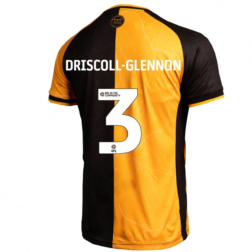 Danxen Uomo Maglia Anthony Driscoll-Glennon #3 Giallo Nero Kit Gara Home 2025/26 Maglietta