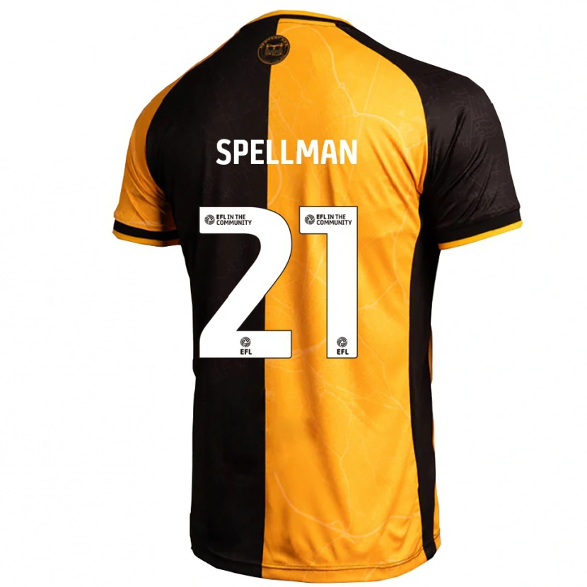 Danxen Uomo Maglia Michael Spellman #21 Giallo Nero Kit Gara Home 2025/26 Maglietta