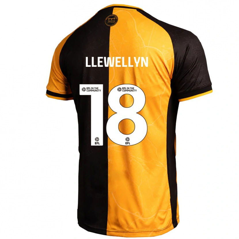 Danxen Uomo Maglia Cameron Llewellyn #18 Giallo Nero Kit Gara Home 2025/26 Maglietta