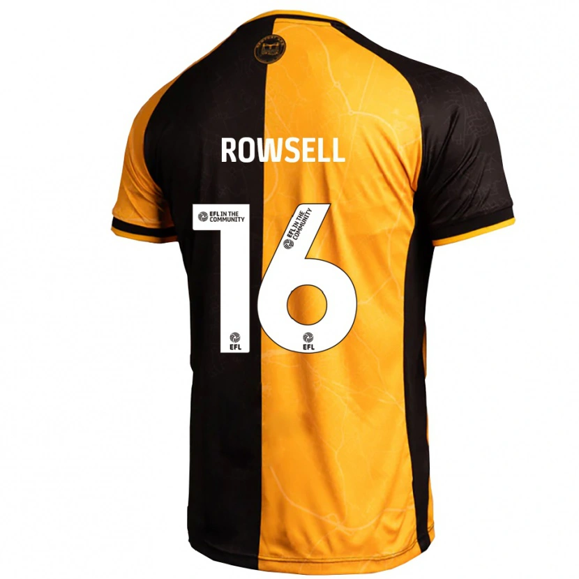 Danxen Uomo Maglia Declan Rowsell #16 Giallo Nero Kit Gara Home 2025/26 Maglietta