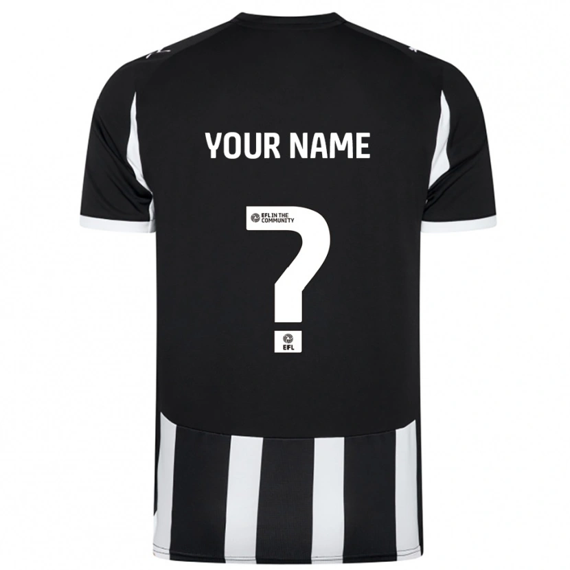 Danxen Uomo Maglia Il Tuo Nome #0 Nero Bianco Kit Gara Home 2025/26 Maglietta