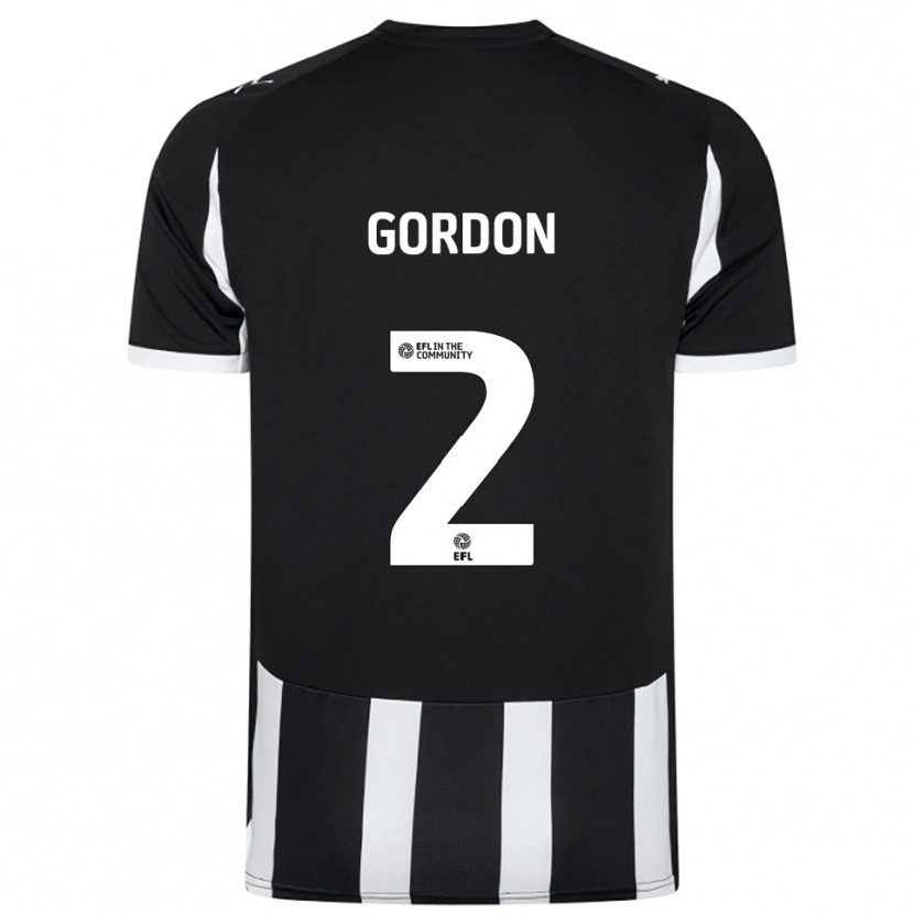 Danxen Uomo Maglia Kellan Gordon #2 Nero Bianco Kit Gara Home 2025/26 Maglietta