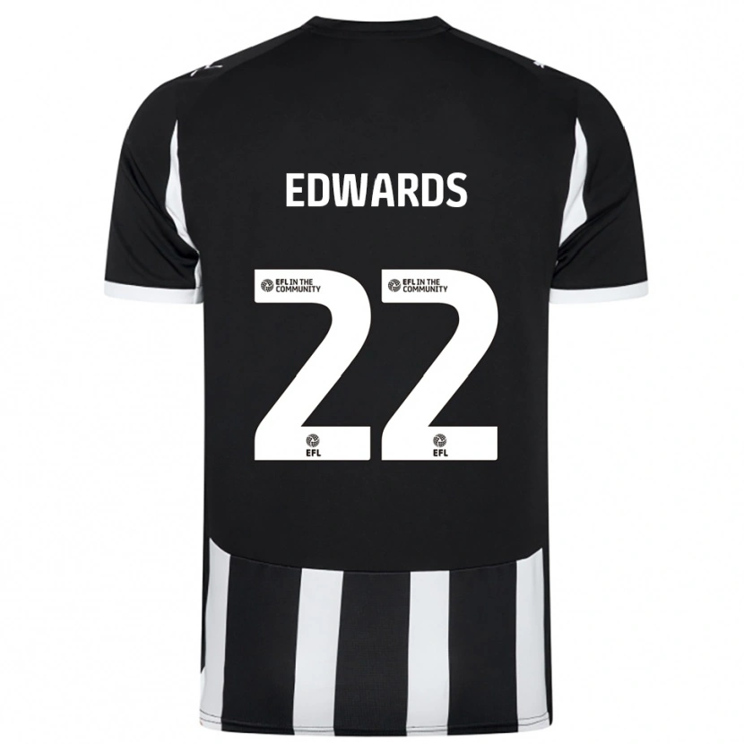 Danxen Uomo Maglia Curtis Edwards #22 Nero Bianco Kit Gara Home 2025/26 Maglietta