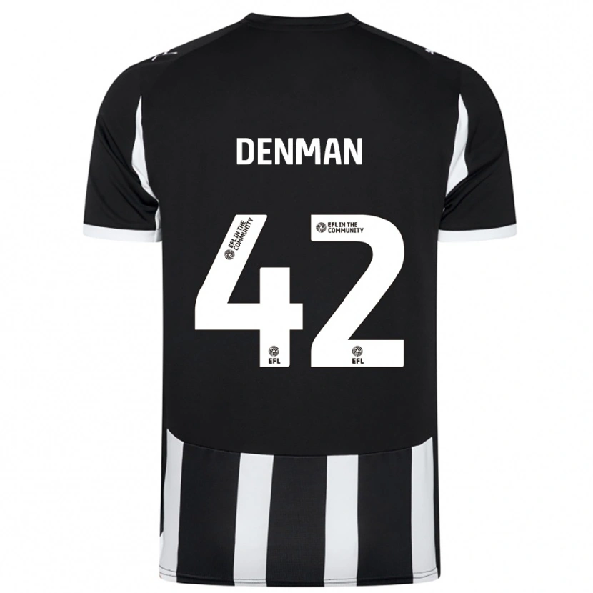 Danxen Uomo Maglia Zac Denman #42 Nero Bianco Kit Gara Home 2025/26 Maglietta