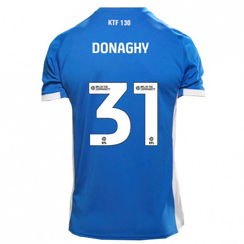 Danxen Uomo Maglia Tom Donaghy #31 Blu Bianco Kit Gara Home 2025/26 Maglietta