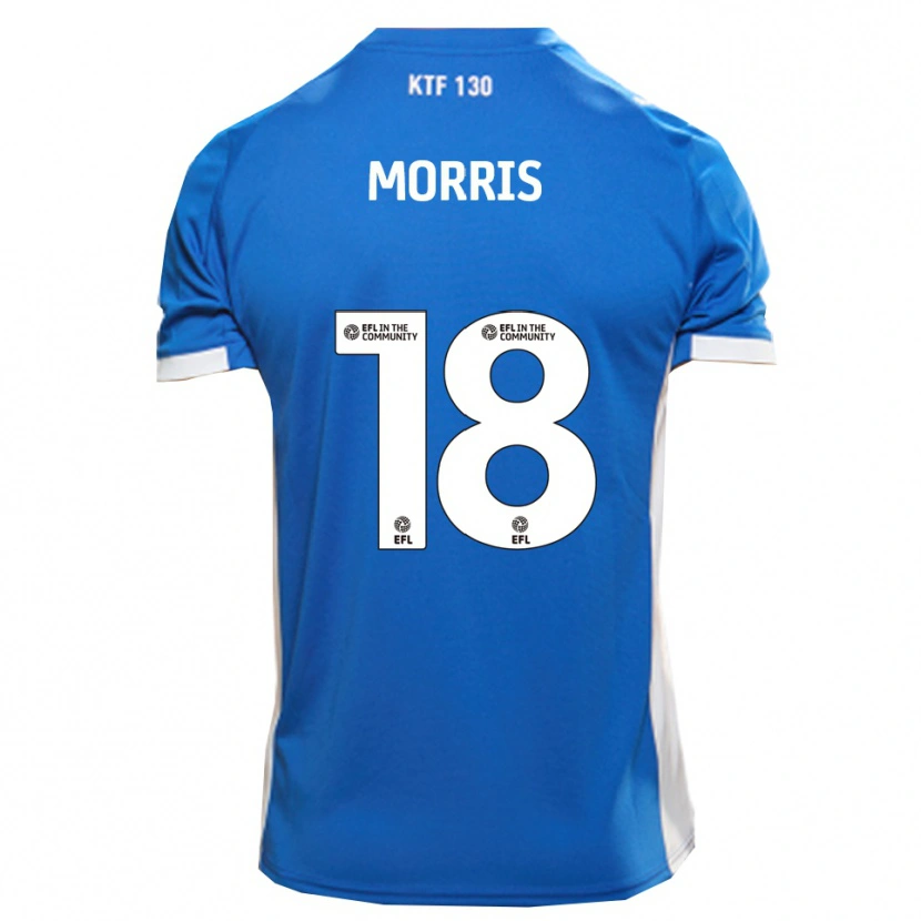Danxen Uomo Maglia Kieron Morris #18 Blu Bianco Kit Gara Home 2025/26 Maglietta