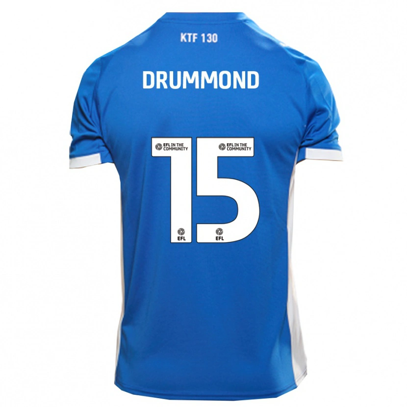 Danxen Uomo Maglia Kane Drummond #15 Blu Bianco Kit Gara Home 2025/26 Maglietta