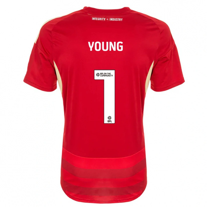 Danxen Uomo Maglia Matthew Young #1 Rosso Bianco Kit Gara Home 2025/26 Maglietta
