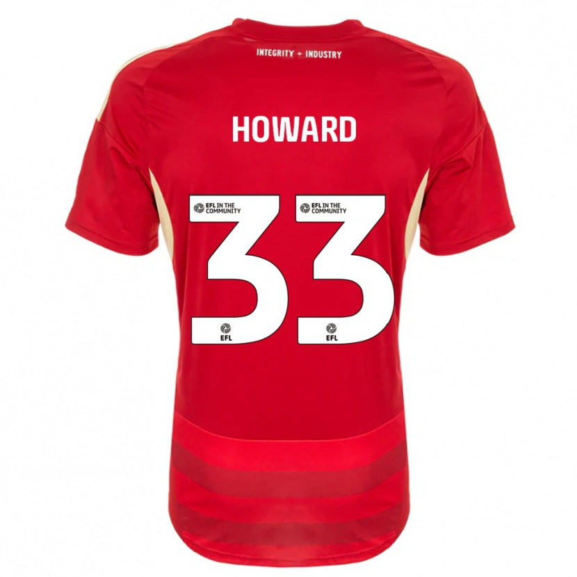 Danxen Uomo Maglia Mark Howard #33 Rosso Bianco Kit Gara Home 2025/26 Maglietta