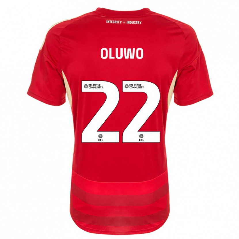 Danxen Uomo Maglia Adebola Oluwo #22 Rosso Bianco Kit Gara Home 2025/26 Maglietta