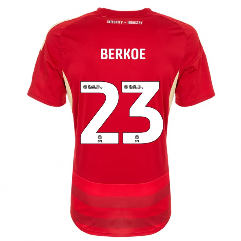 Danxen Uomo Maglia Kevin Berkoe #23 Rosso Bianco Kit Gara Home 2025/26 Maglietta