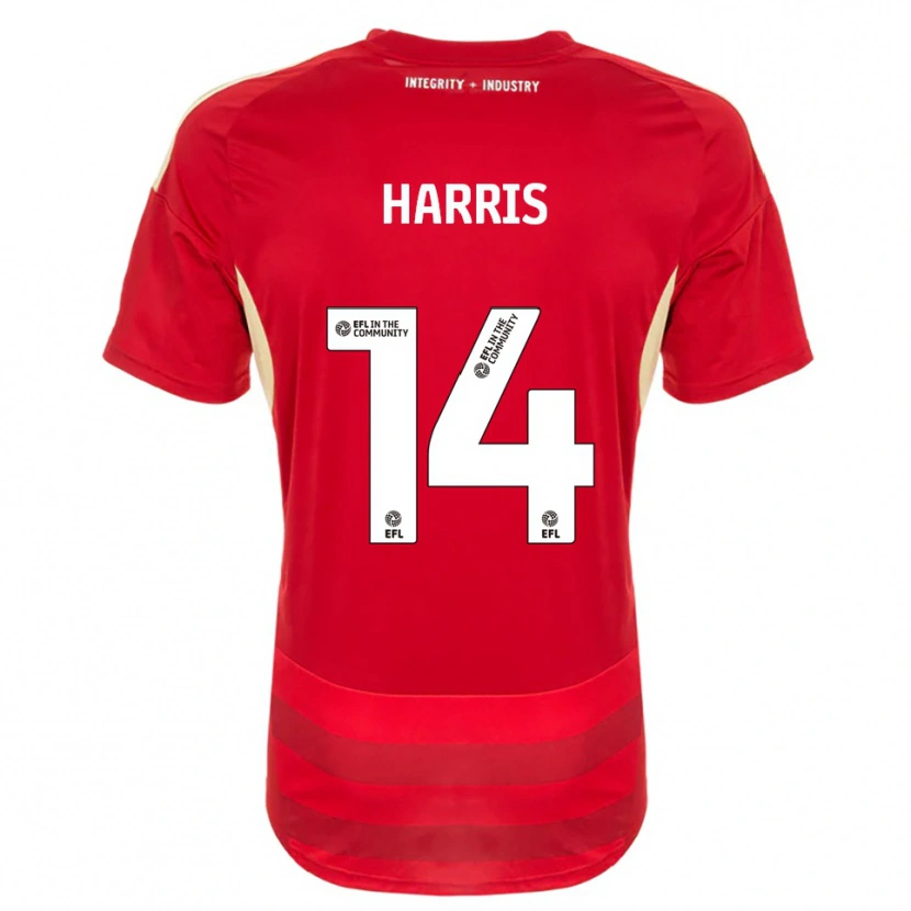 Danxen Uomo Maglia Kadeem Harris #14 Rosso Bianco Kit Gara Home 2025/26 Maglietta