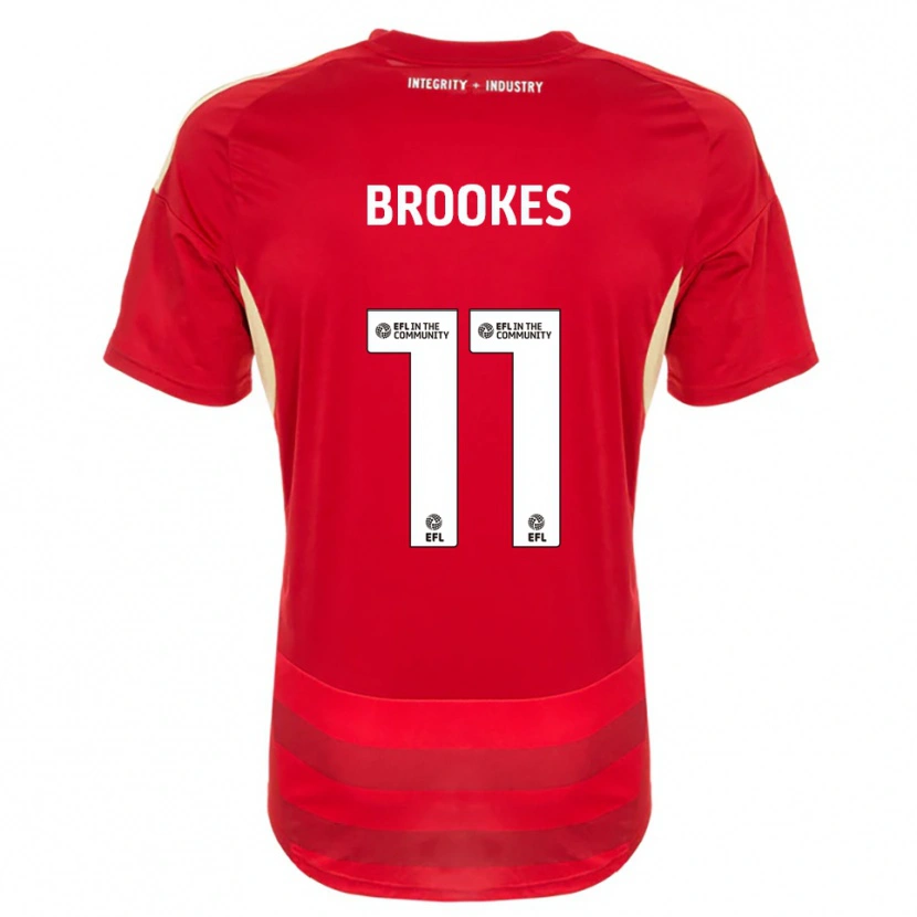 Danxen Uomo Maglia Evie Brookes #11 Rosso Bianco Kit Gara Home 2025/26 Maglietta
