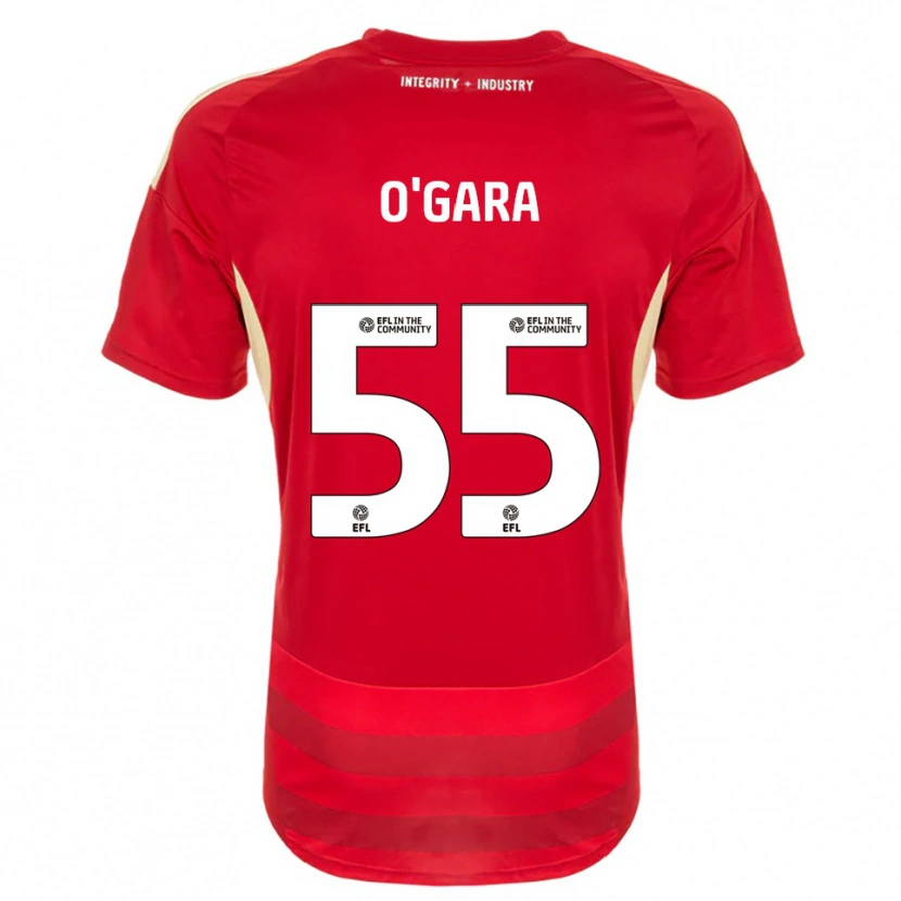 Danxen Uomo Maglia Harry O'gara #55 Rosso Bianco Kit Gara Home 2025/26 Maglietta
