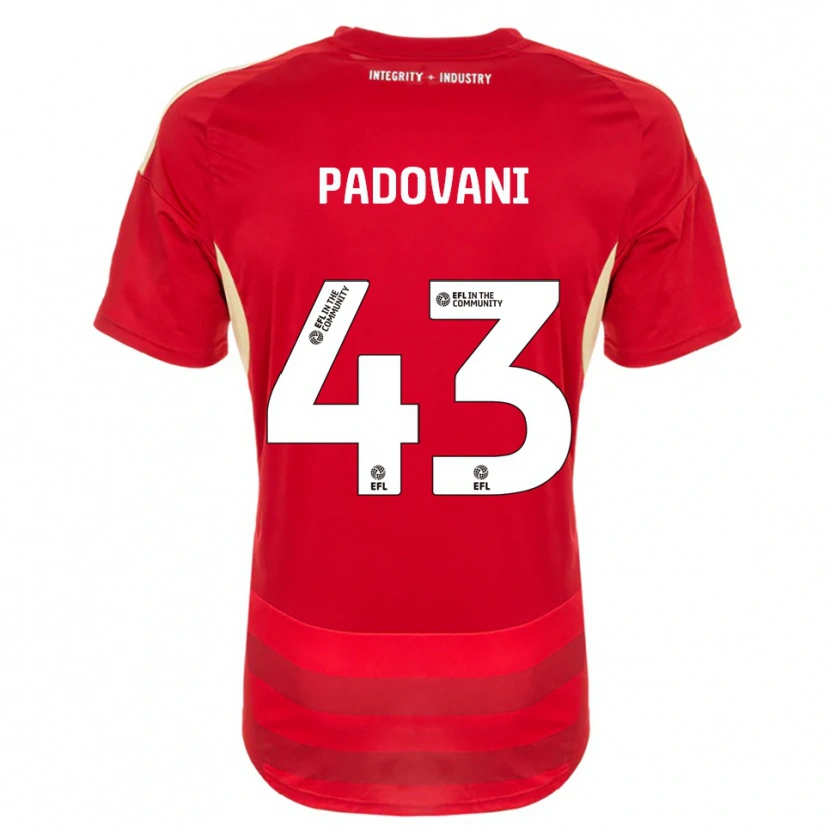 Danxen Uomo Maglia Bruno Padovani #43 Rosso Bianco Kit Gara Home 2025/26 Maglietta