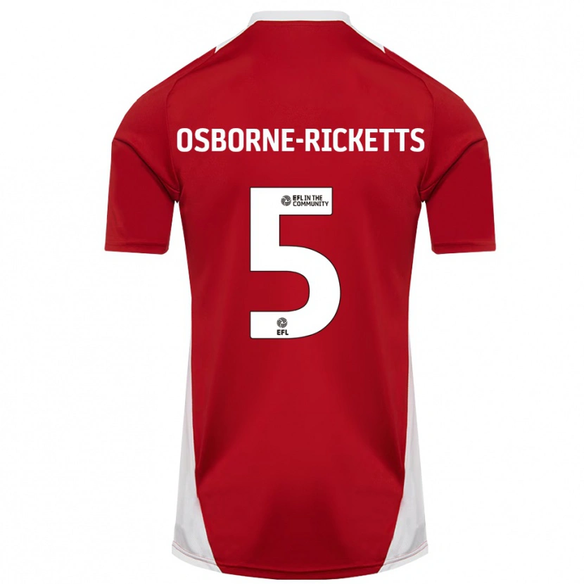 Danxen Uomo Maglia Sahara Osborne-Ricketts #5 Rosso Bianco Oro Kit Gara Home 2025/26 Maglietta