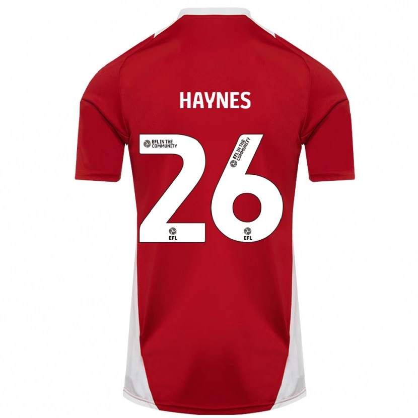 Danxen Uomo Maglia Billie Haynes #26 Rosso Bianco Oro Kit Gara Home 2025/26 Maglietta
