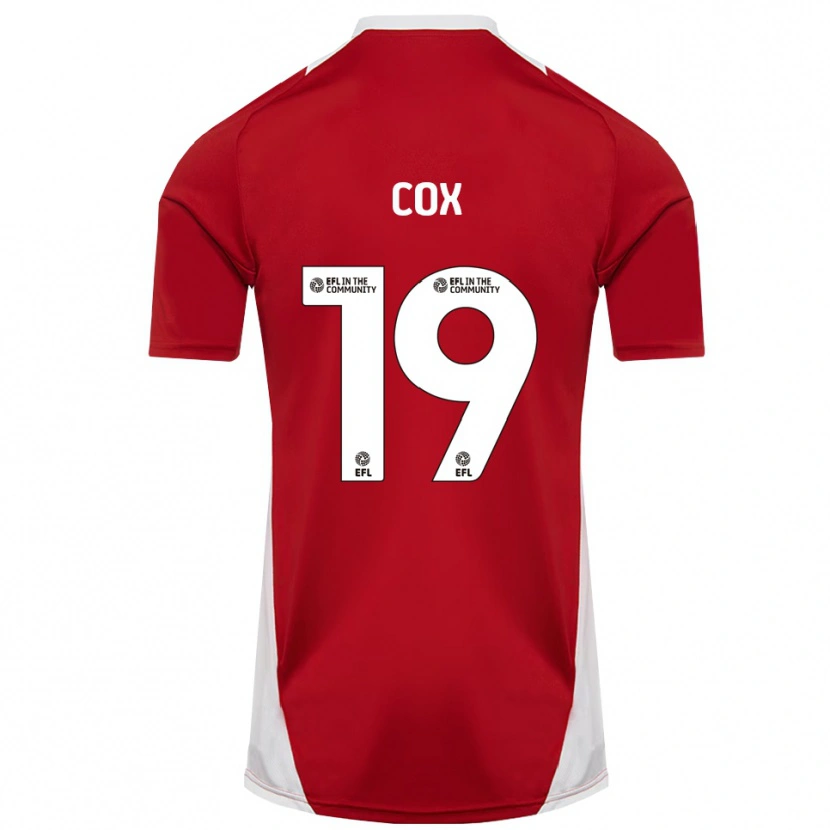 Danxen Uomo Maglia Hannah Cox #19 Rosso Bianco Oro Kit Gara Home 2025/26 Maglietta