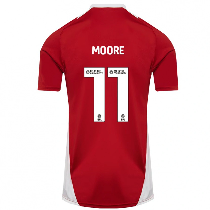 Danxen Uomo Maglia Thomas Moore #11 Rosso Bianco Oro Kit Gara Home 2025/26 Maglietta