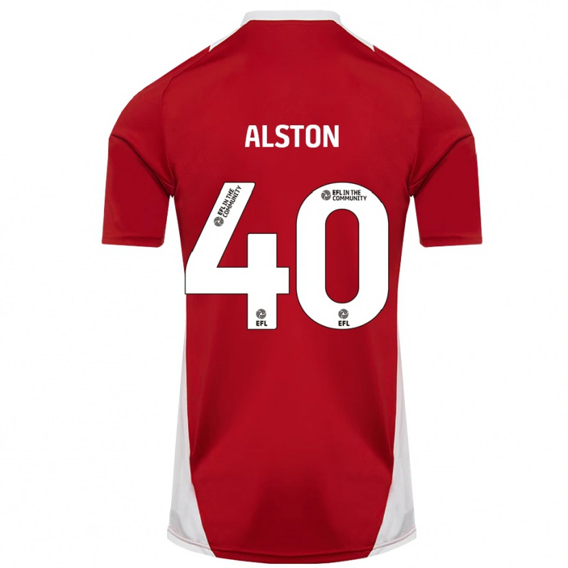 Danxen Uomo Maglia George Alston #40 Rosso Bianco Oro Kit Gara Home 2025/26 Maglietta