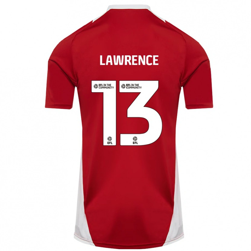 Danxen Uomo Maglia Charlie Lawrence #13 Rosso Bianco Oro Kit Gara Home 2025/26 Maglietta