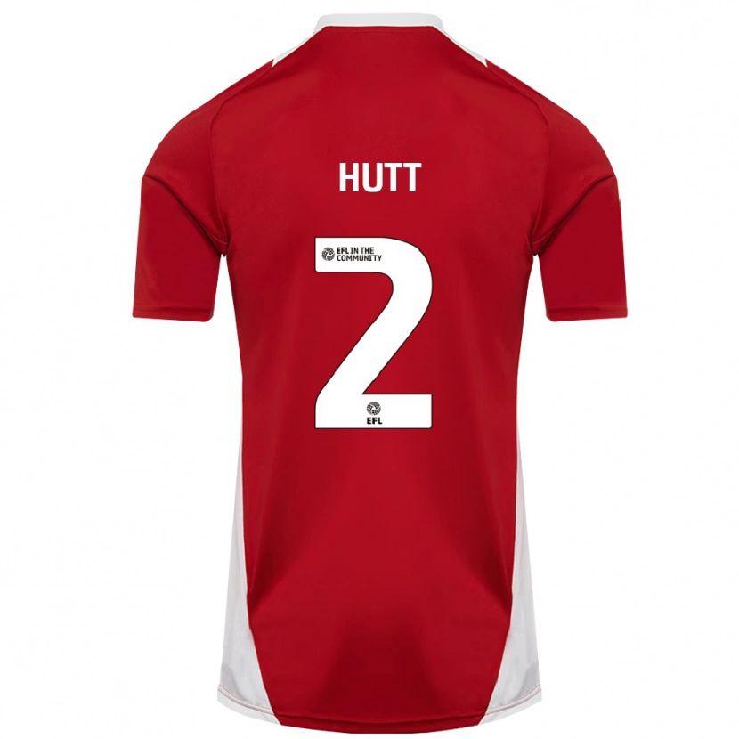 Danxen Uomo Maglia Liam Hutt #2 Rosso Bianco Oro Kit Gara Home 2025/26 Maglietta