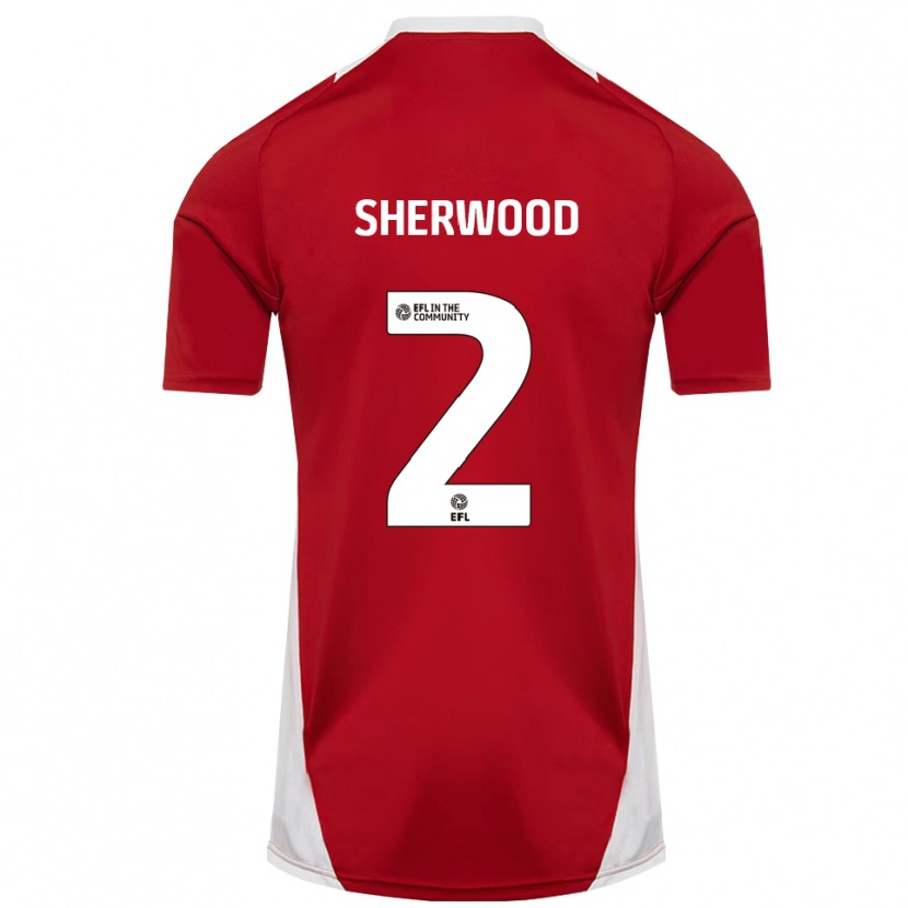Danxen Uomo Maglia Katie Sherwood #2 Rosso Bianco Oro Kit Gara Home 2025/26 Maglietta