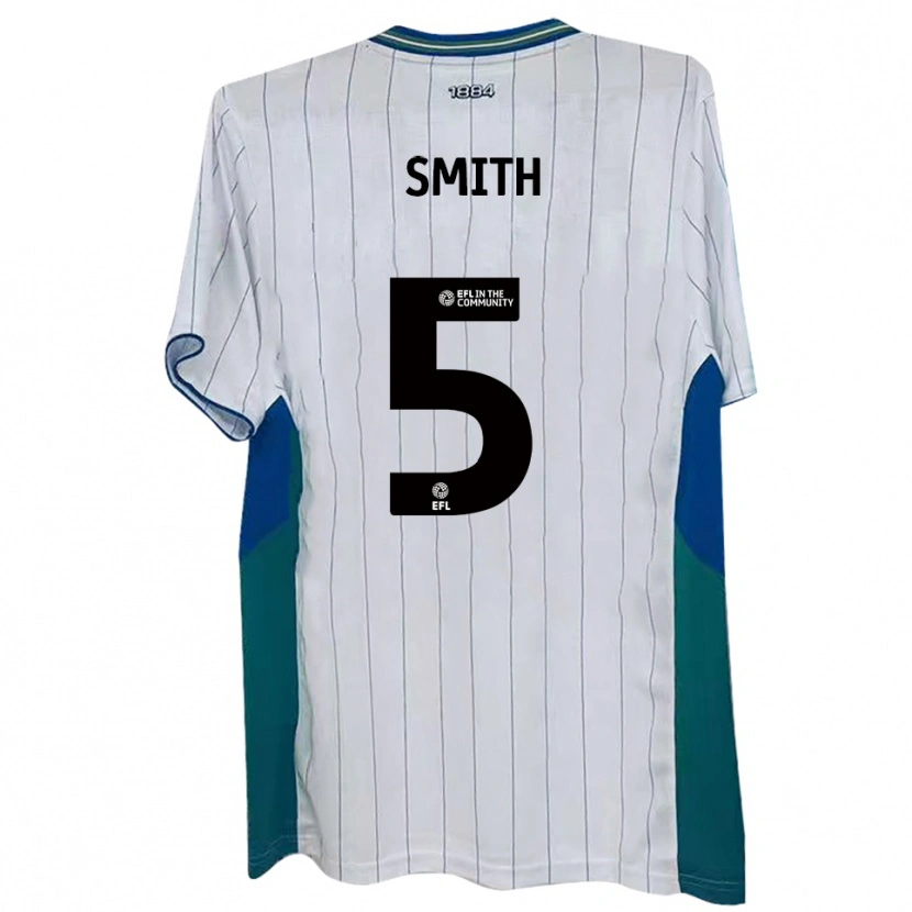 Danxen Uomo Maglia Nathan Smith #5 Bianco Verde Blu Kit Gara Home 2025/26 Maglietta