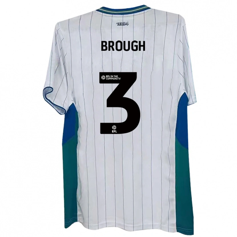 Danxen Uomo Maglia Patrick Brough #3 Bianco Verde Blu Kit Gara Home 2025/26 Maglietta