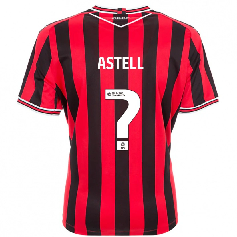 Danxen Uomo Maglia Chloe Astell #0 Rosso Nero Kit Gara Home 2025/26 Maglietta