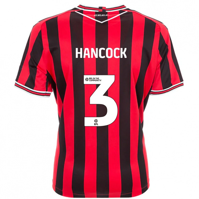 Danxen Uomo Maglia Mason Hancock #3 Rosso Nero Kit Gara Home 2025/26 Maglietta