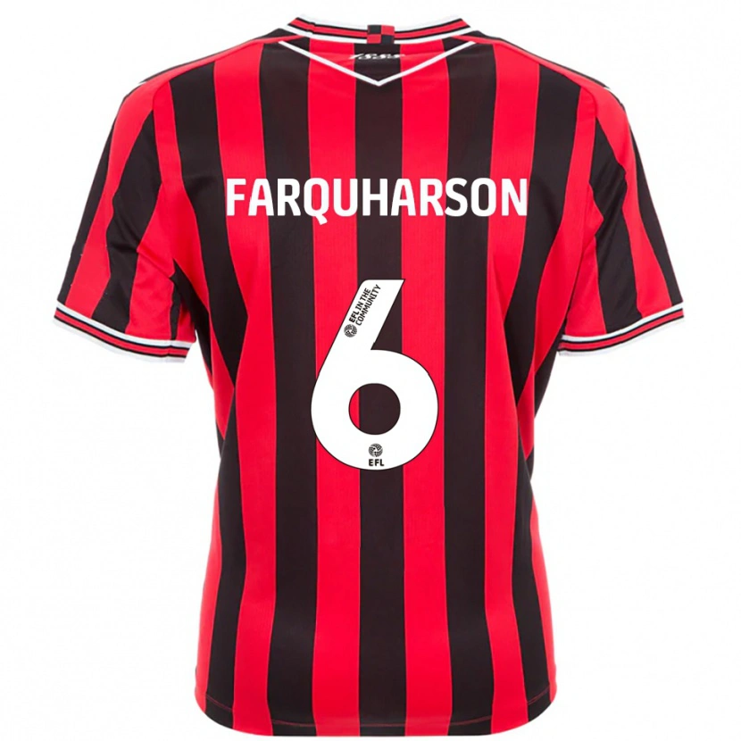 Danxen Uomo Maglia Priestley Farquharson #6 Rosso Nero Kit Gara Home 2025/26 Maglietta