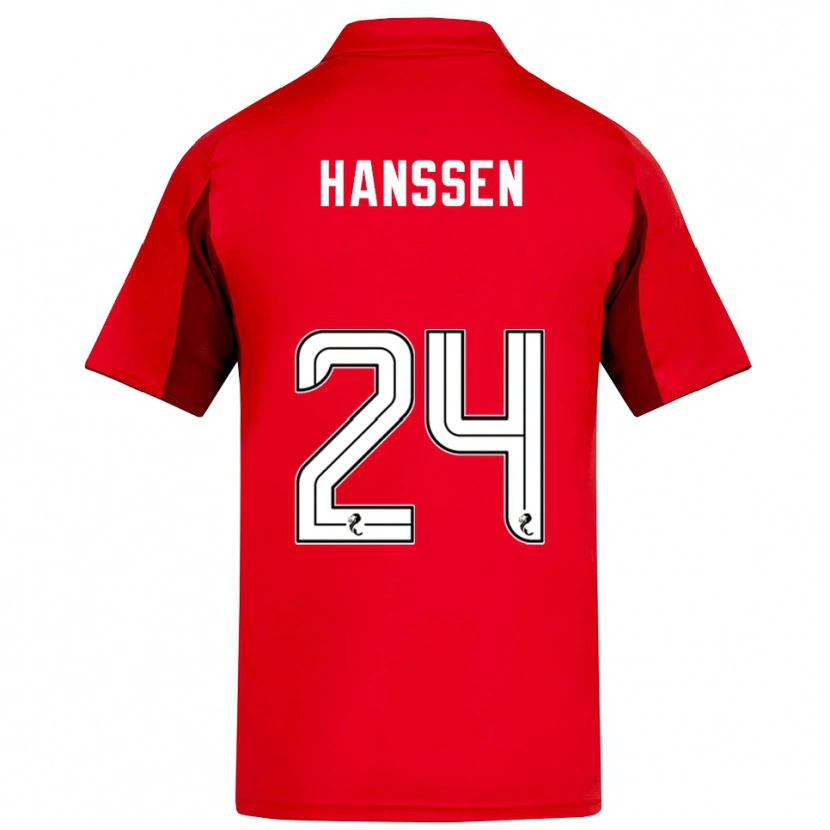 Danxen Uomo Maglia Nadine Hanssen #24 Rosso Bordeaux Kit Gara Home 2025/26 Maglietta