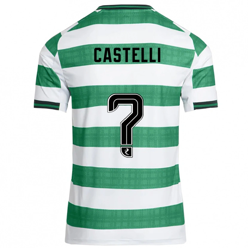 Danxen Uomo Maglia Nicholas Castelli #0 Verde Bianco Kit Gara Home 2025/26 Maglietta