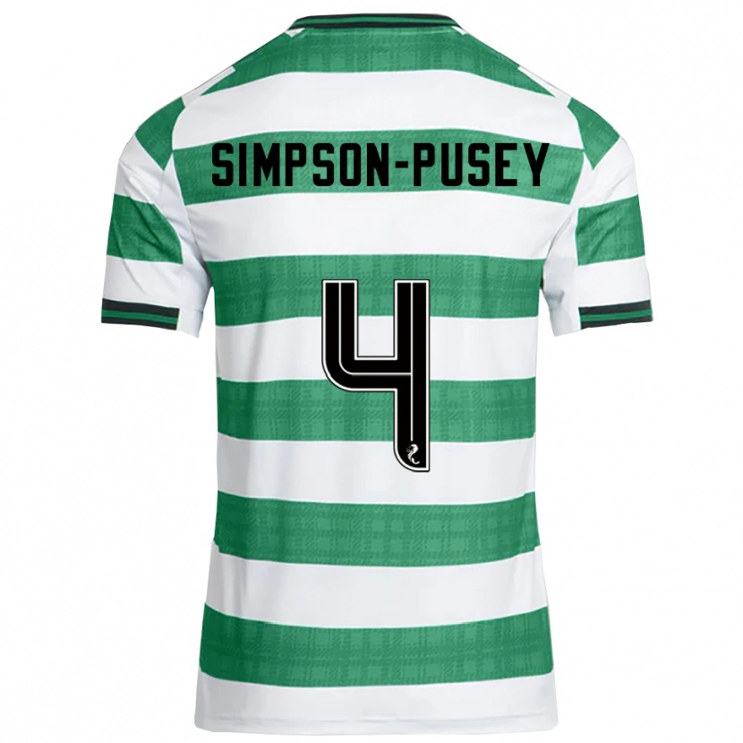 Danxen Uomo Maglia Jahmai Simpson-Pusey #4 Verde Bianco Kit Gara Home 2025/26 Maglietta