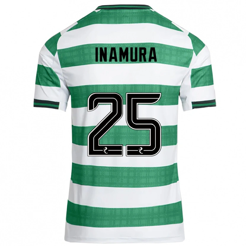 Danxen Uomo Maglia Hayato Inamura #25 Verde Bianco Kit Gara Home 2025/26 Maglietta