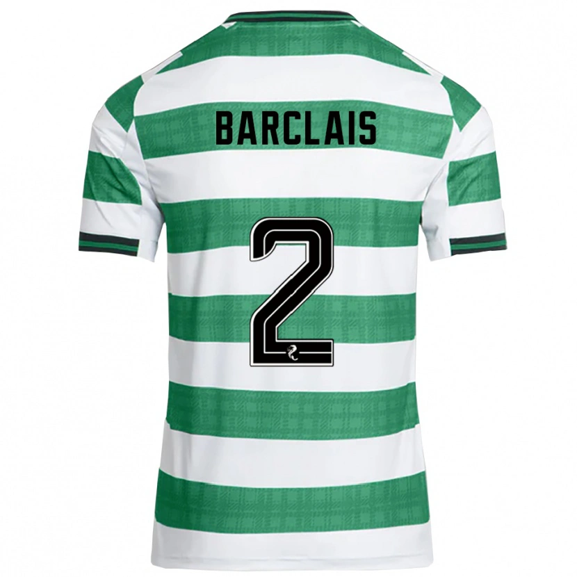 Danxen Uomo Maglia Celya Barclais #2 Verde Bianco Kit Gara Home 2025/26 Maglietta