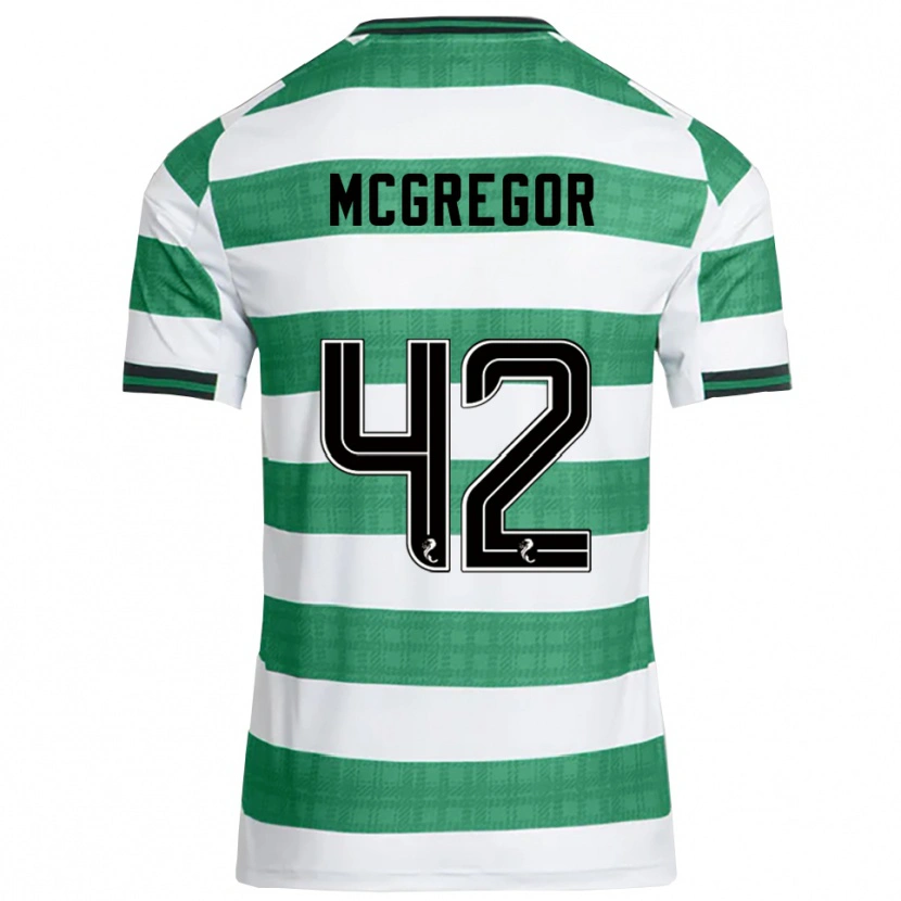 Danxen Uomo Maglia Callum Mcgregor #42 Verde Bianco Kit Gara Home 2025/26 Maglietta